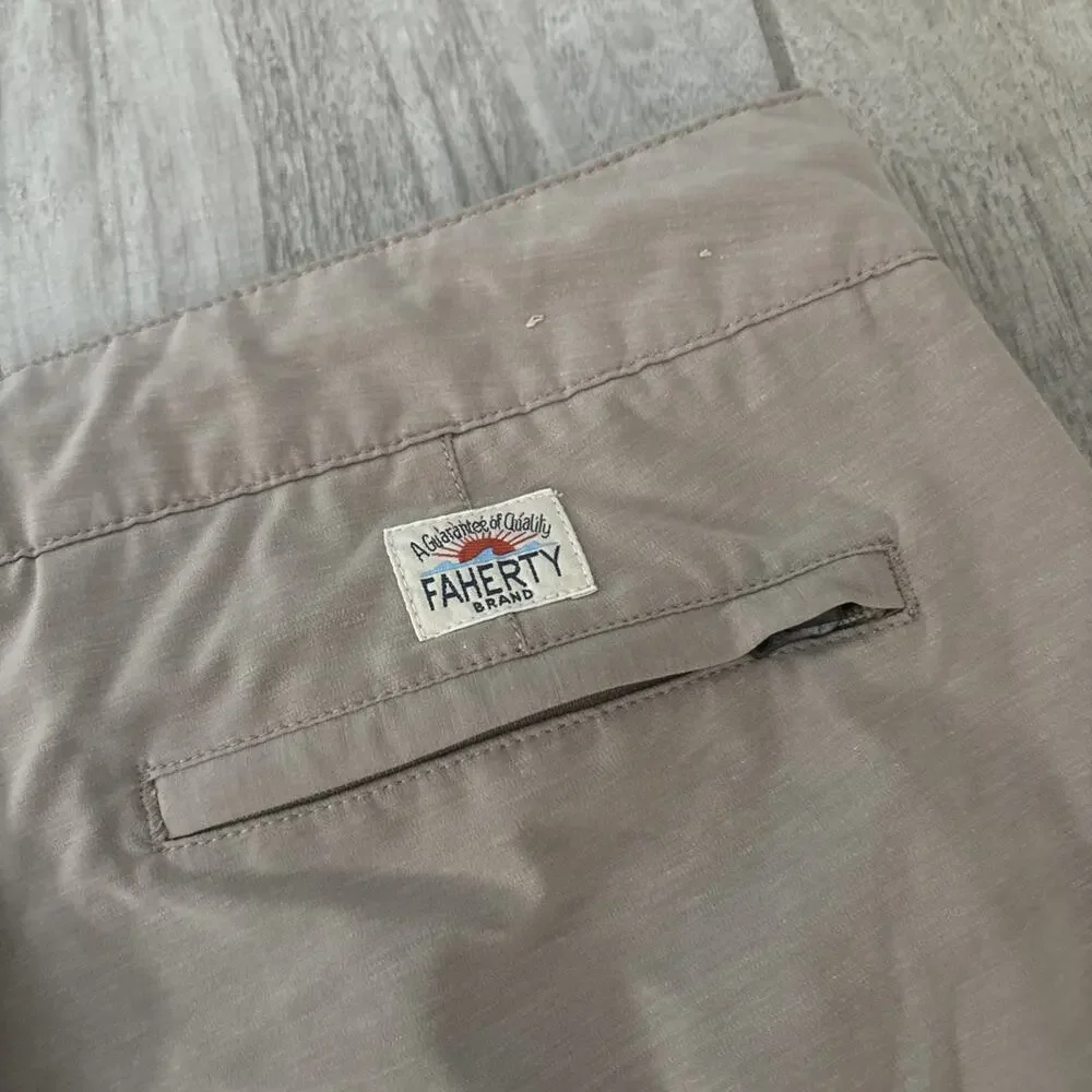 Faherty Shorts Men 36 Beige All Day Performance Hybrid Drawstring Lightweight